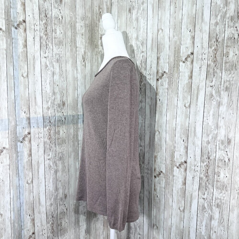 Women's Old Navy Long Sleeve Sweater | Brown | Scoop Neck Top | Size Medium - Picture 2 of 12